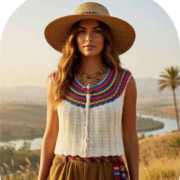 Forever 21 Gorgeous Boho Crochet Top Size M. Perfect condition. Y2K - Whimsycore - Picture 3 of 11